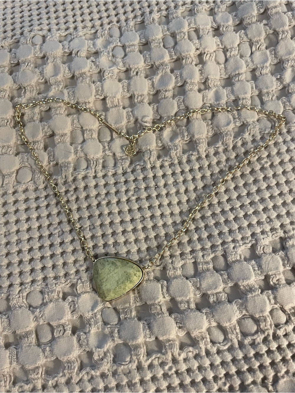 Kendra Scott Gold Chain Necklace with Green Triangular Stone